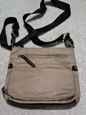 Kate &  Alex Beige Crossbody Shoulder Bag - Lightweight Travel Sling